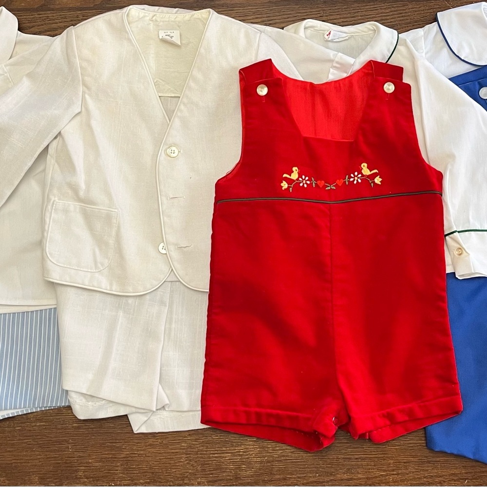 Vintage Boys Church Clothes Lot 3T, 4T Rompers, Shorts Suit High End Brands EUC